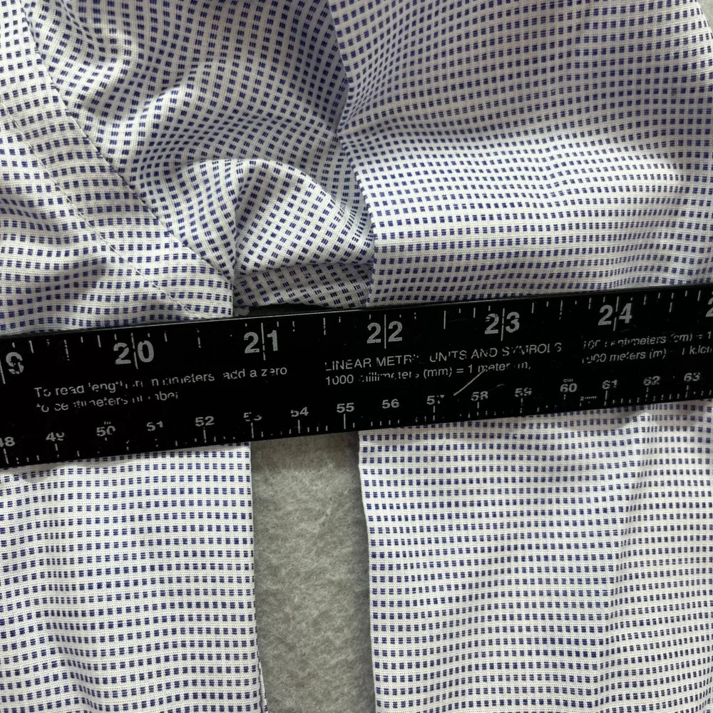 Banana Republic Dress Shirt Mens Medium Blue White Slim Fit Micro Check Preppy